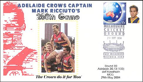 2004 afl ricciuto mark game adelaide 250th marked also